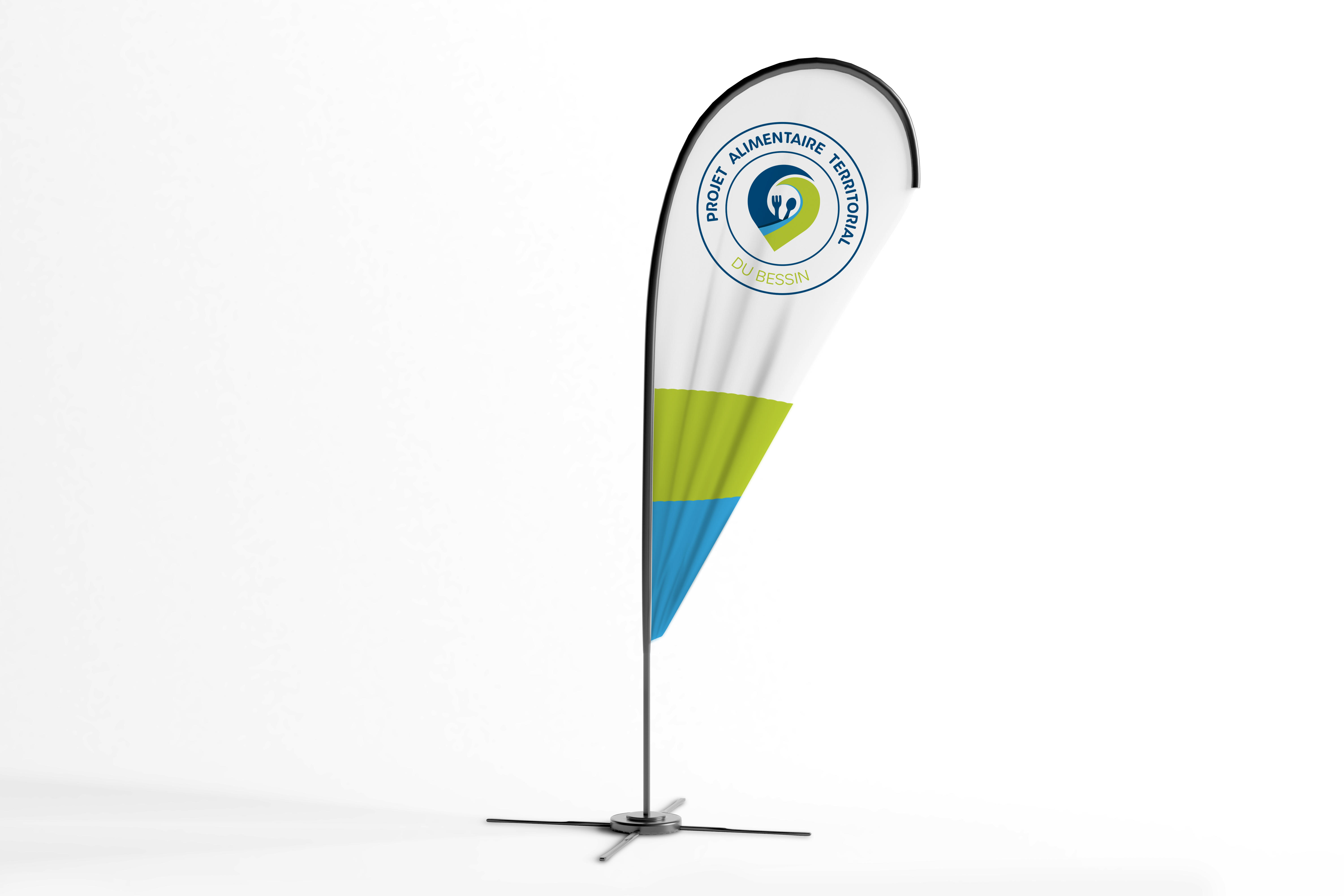 Flag banner advertisement mock up